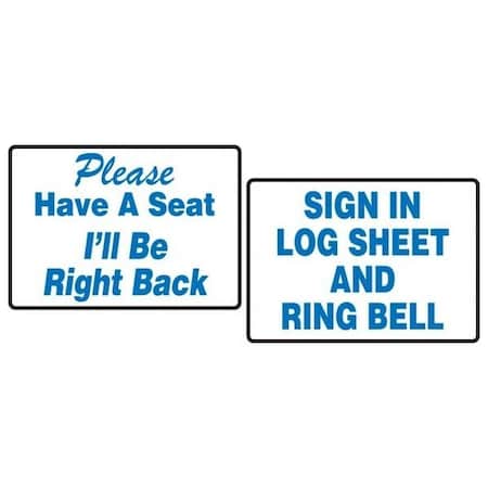 Accuform TABLETOP SIGNS PLEASE HAVE A SEAT I'LL PAT206 PAT206